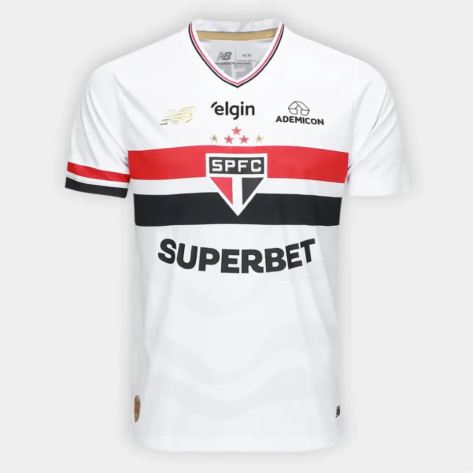 Camisa New Balance São Paulo 2025/26 I Jogador Authentic Player [Slim Fit] Player [Slim Fit] Player [Slim Fit] Com Patrocínios [Slim Fit]