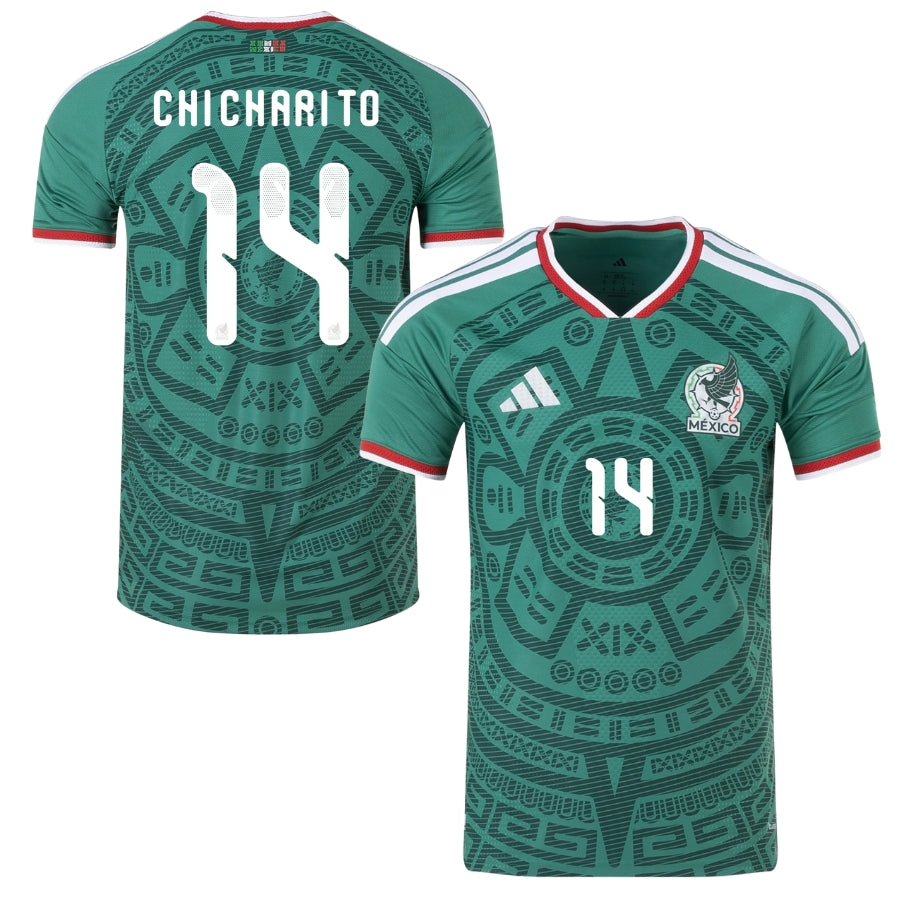 Mexico Home Chicharito 14 Authentic Player [Slim Fit] Player [Slim Fit] Player [Slim Fit] Player Shirt 2026 World Cup