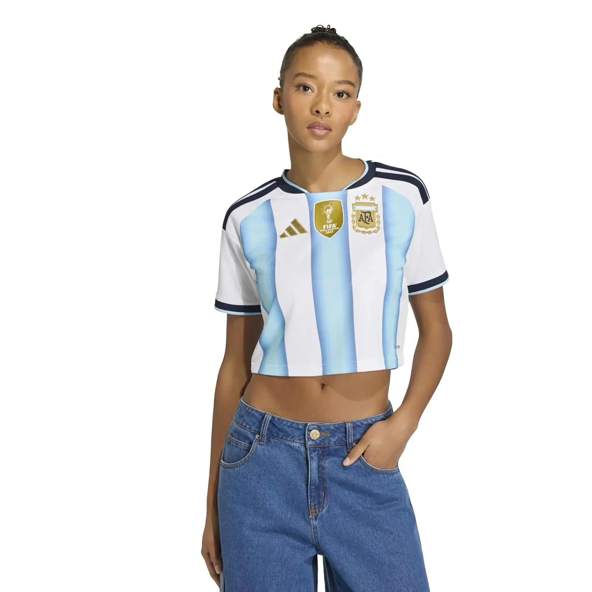 2026 Argentina Women's Stadium Home Cropped Soccer Jersey - World Cup 2026