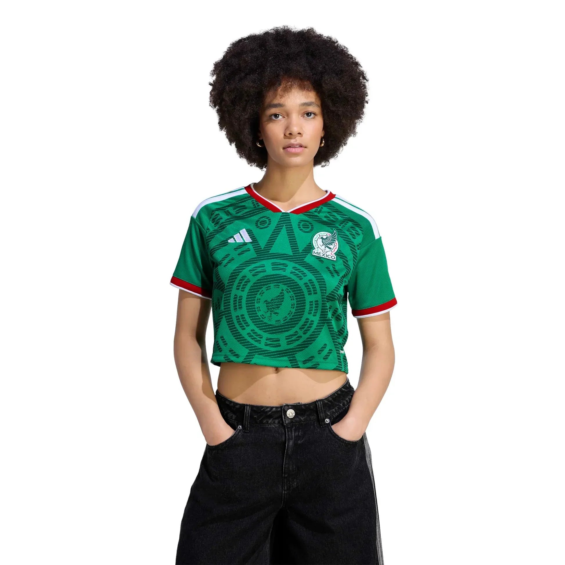 2026 Mexico Women's Stadium Home Cropped Soccer Jersey - World Cup 2026